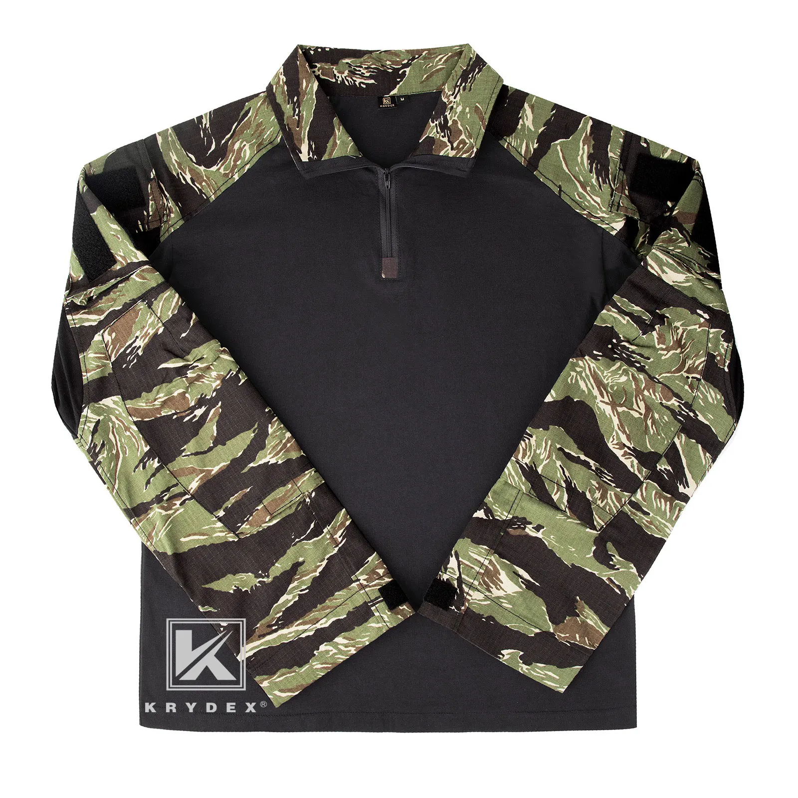 KRYDEX-camisas de combate de camuflaje táctico, camisetas de asalto con rodilleras, camuflaje de tigre, camisa de caza al aire libre para hombres - imagen 4
