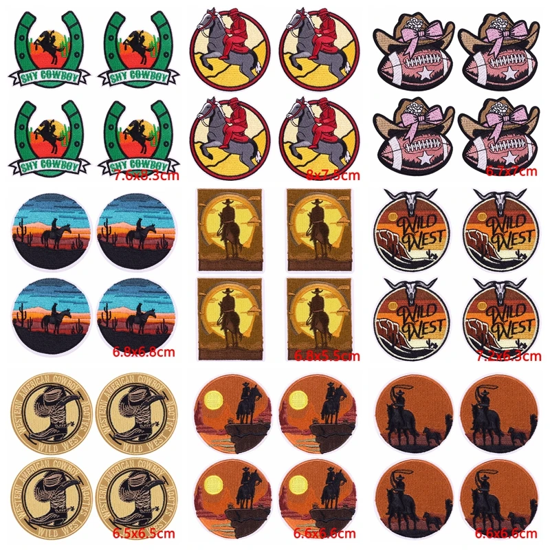 10 unids/lote Westcowboy Wilderness parche para planchar en parches para ropa parches termoadhesivos en ropa parche vaquero para ropa
