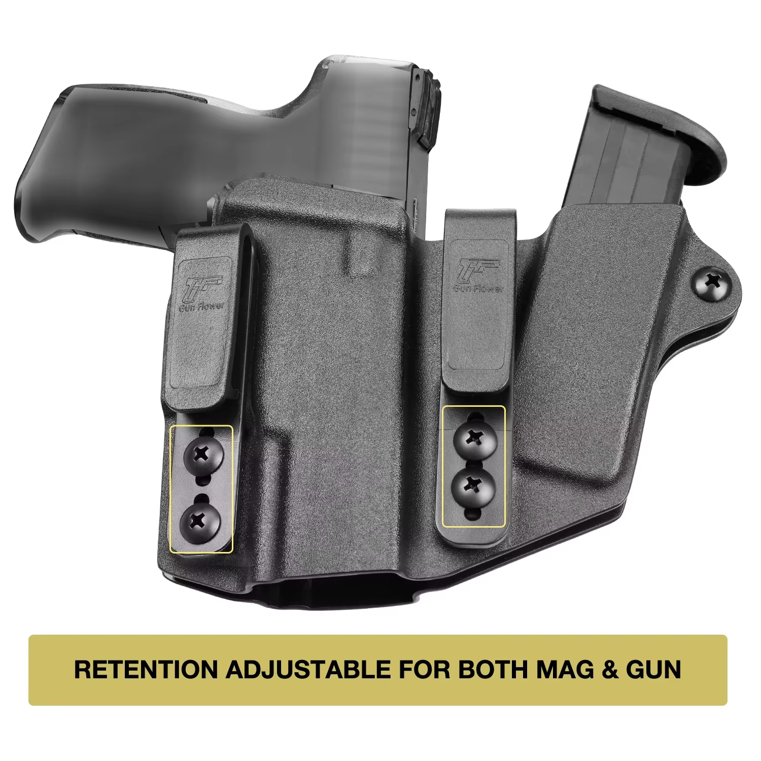 Glock G19/G19X/G17 Funda Sidecar Kydex IWB con porta cargadores derecha - imagen 3