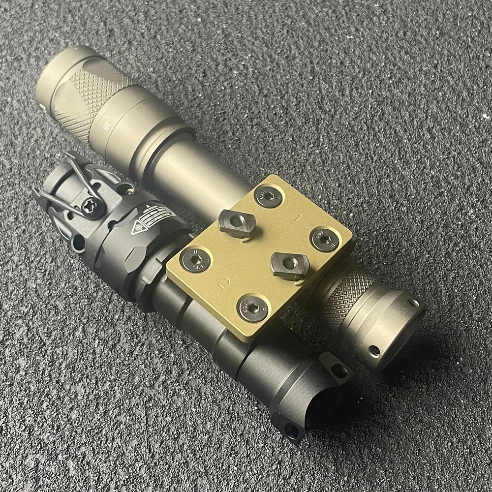 Montaje de ranura de M-LOK de doble cara para explorador, adaptador CNC para dos luces de explorador, accesorios de caza, novedad de 2023 - imagen 3