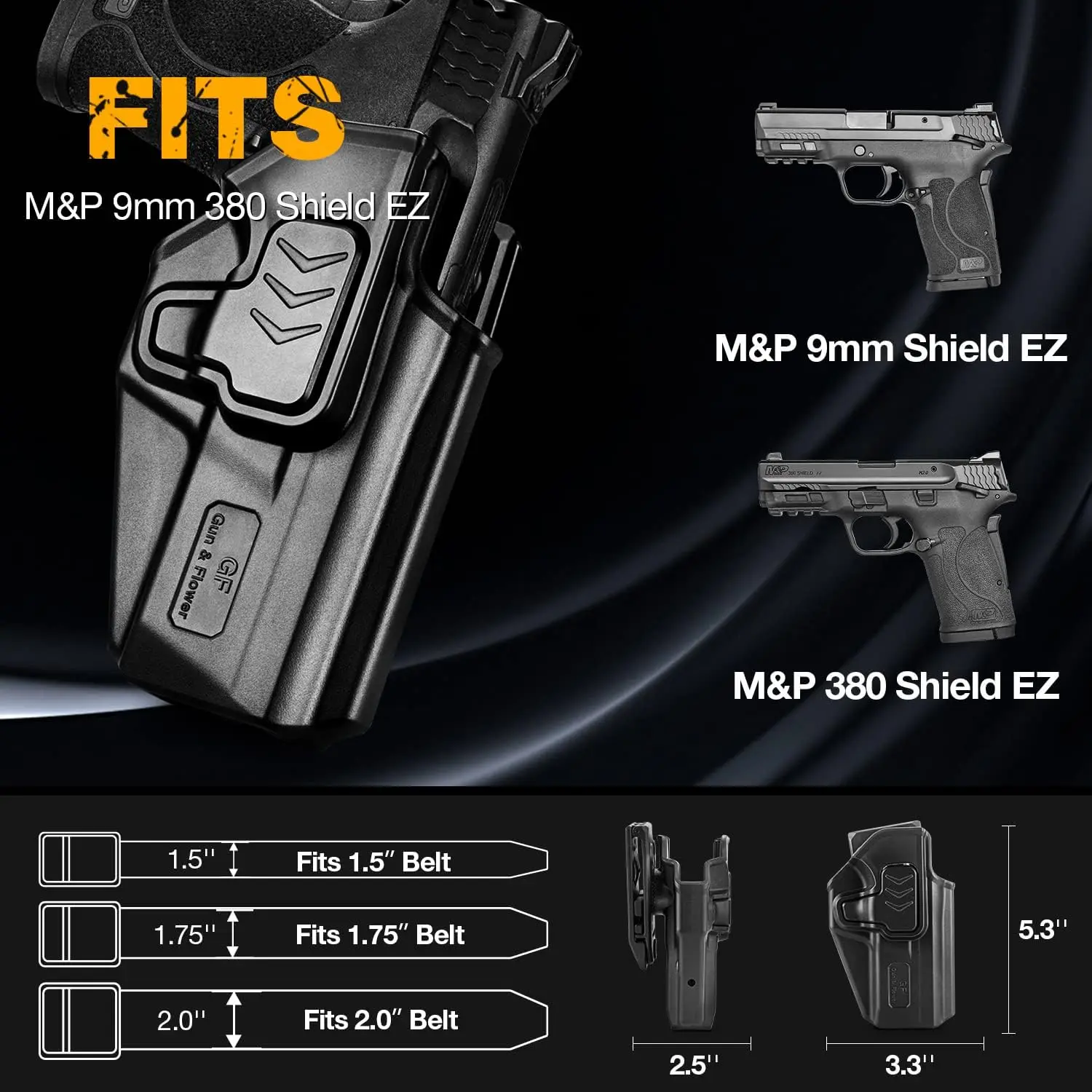 Solo se ajusta al escudo Smith&Wesson M&P de 9 mm EZ /380, protector no apto, funda OWB, retención de nivel II con liberación del dedo índice, mano derecha - imagen 5