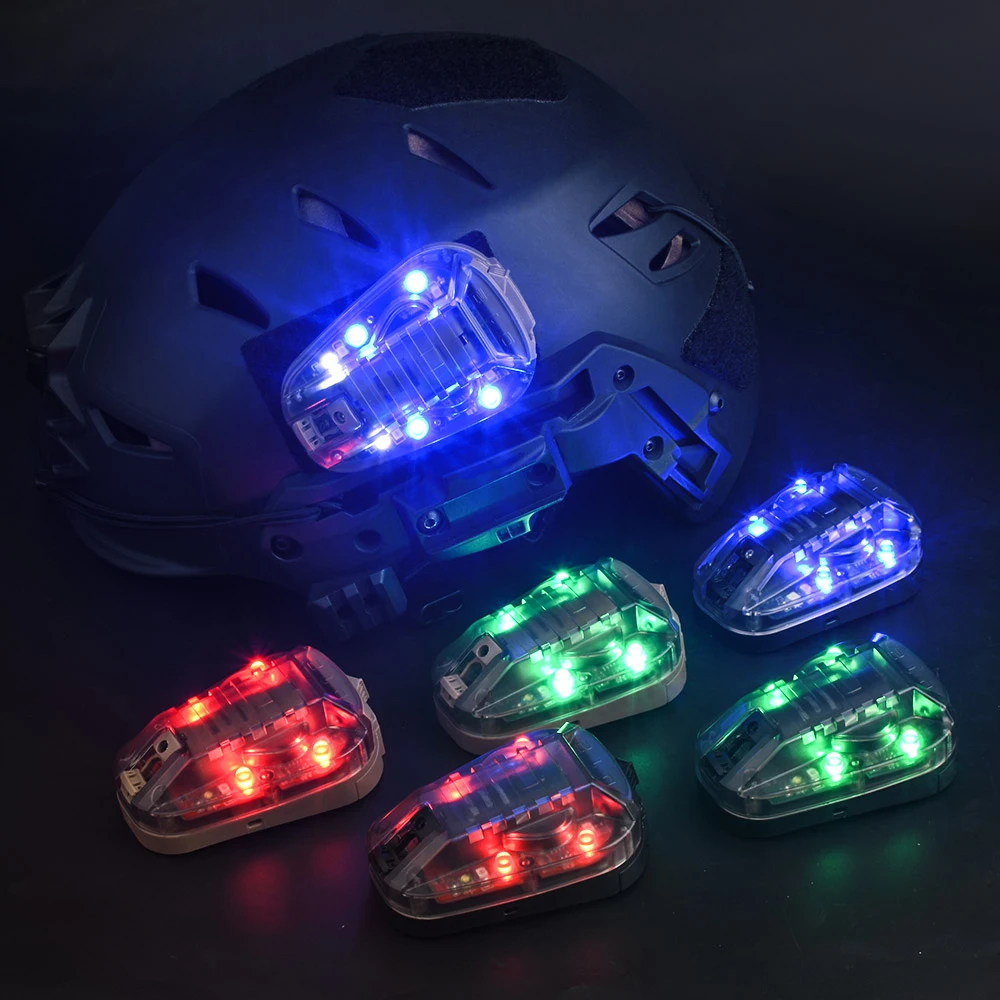 Luz multifuncional para casco deportivo al aire libre con estroboscópico: azul, verde, rojo y IR, ideal para supervivencia y seguridad