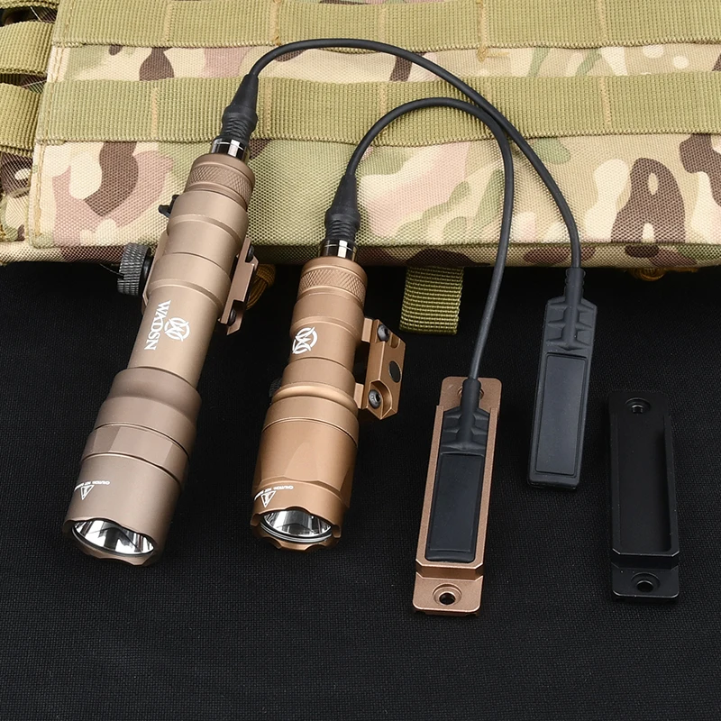 WADSN-linterna táctica Airsoft para caza, potente linterna M600DF de 1400 lúmenes, interruptor de presión de luz Scout, ranura de montaje, compatible con MLOK Keymod - imagen 5