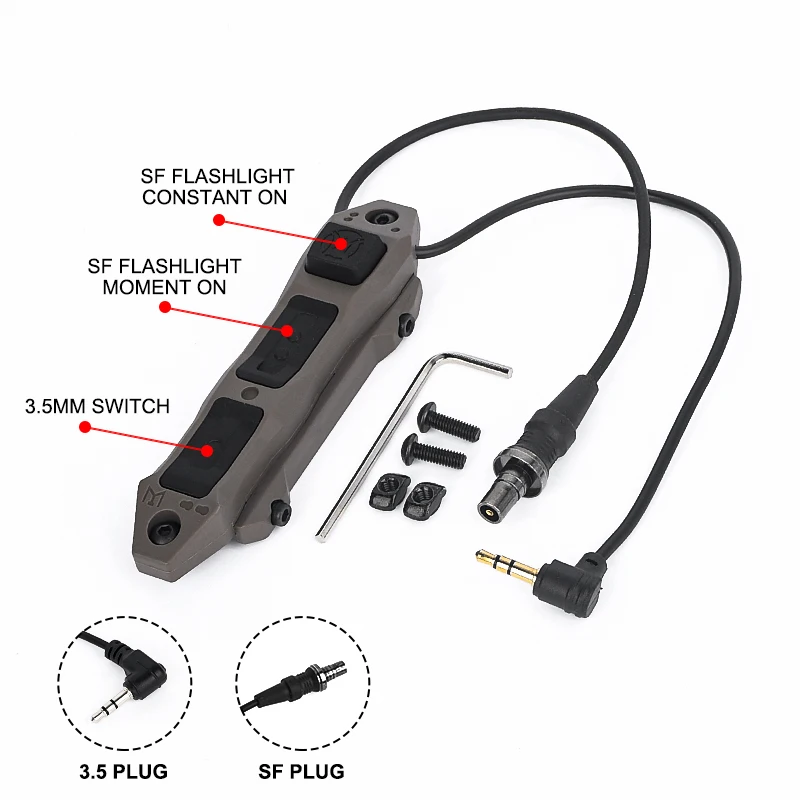 WADSN táctico M300 M600 M600C explorador caza arma linterna accesorio doble función interruptor de presión ajuste Keymod m-lok Rail - imagen 2