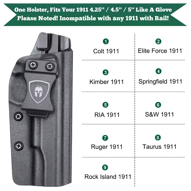 Funda IWB Kydex para pistola 1911 5 pulgadas sin riel - imagen 2