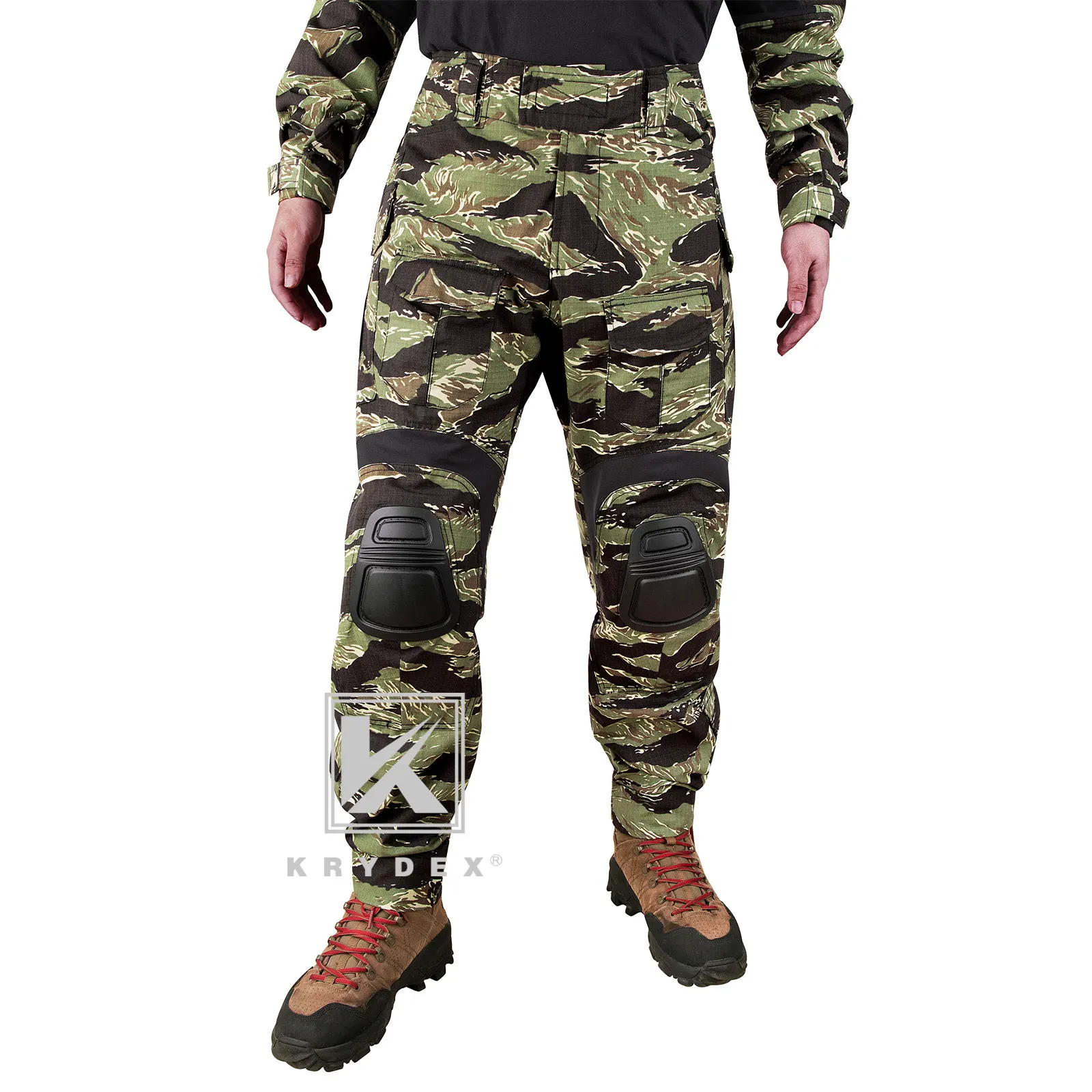 KRYDEX-traje de uniforme de combate de camuflaje, ropa para caza al aire libre, Kit de camisa y pantalones tácticos de camuflaje - imagen 2