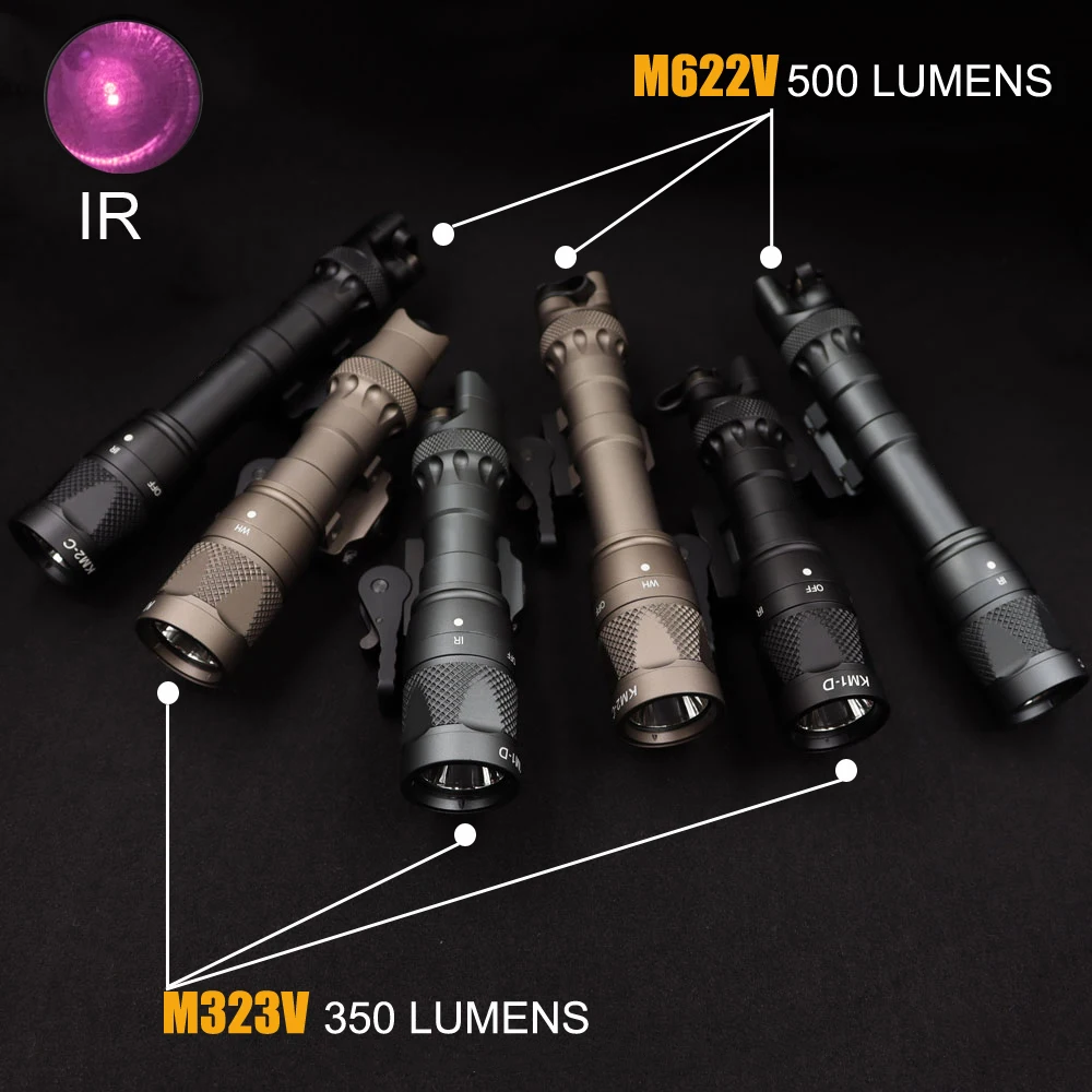M622V/M323V Luz IR y LED 500 lm con montura ADM QD táctica militar - imagen 2