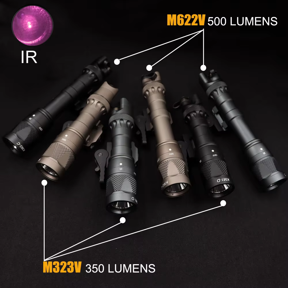 M622V/M323V Luz IR y LED 500 lm con montura ADM QD táctica militar - imagen 2