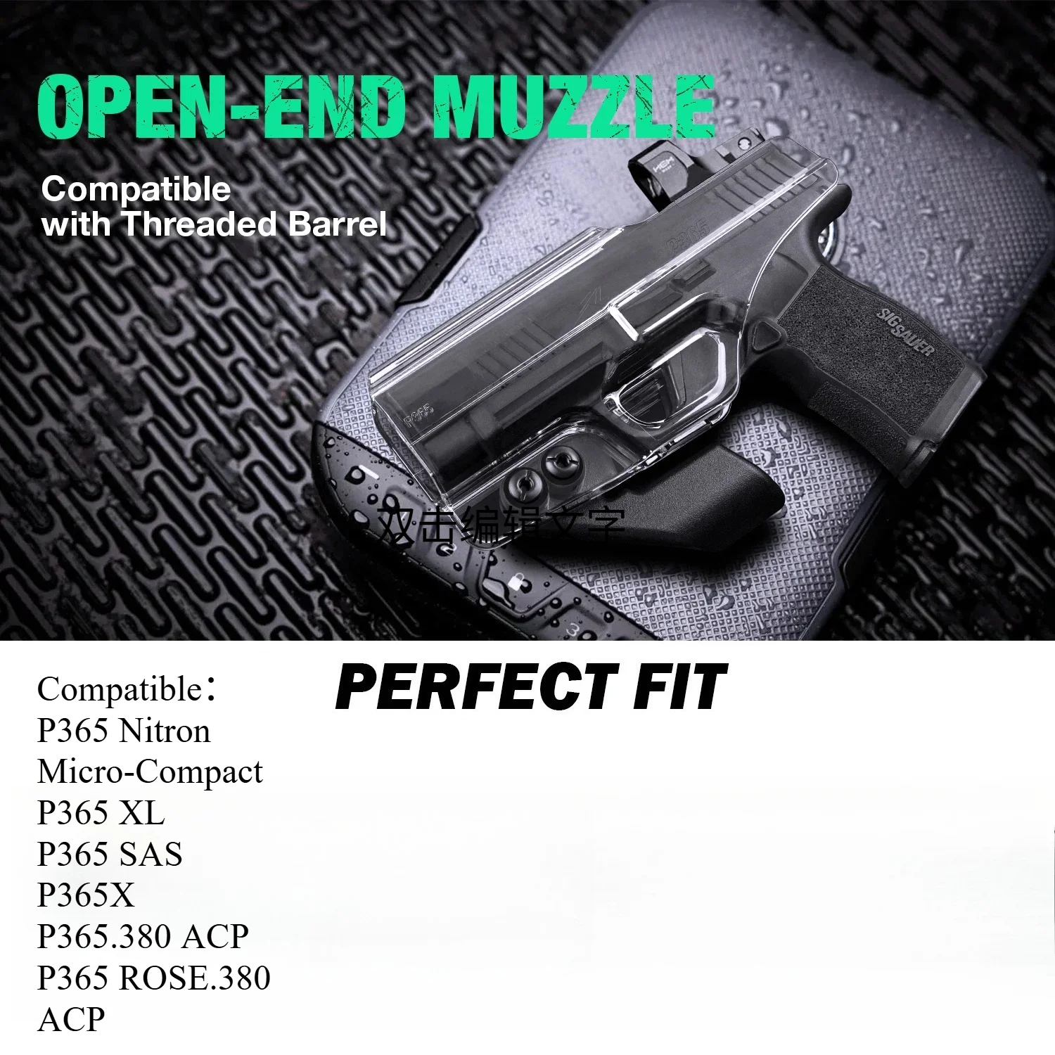 Sig P365XL, fundas transparentes de polímero con garra para pistola Sig Sauer P365 / P365 SAS / P365X / P365XL con bolsas para pistola de punto rojo - imagen 3