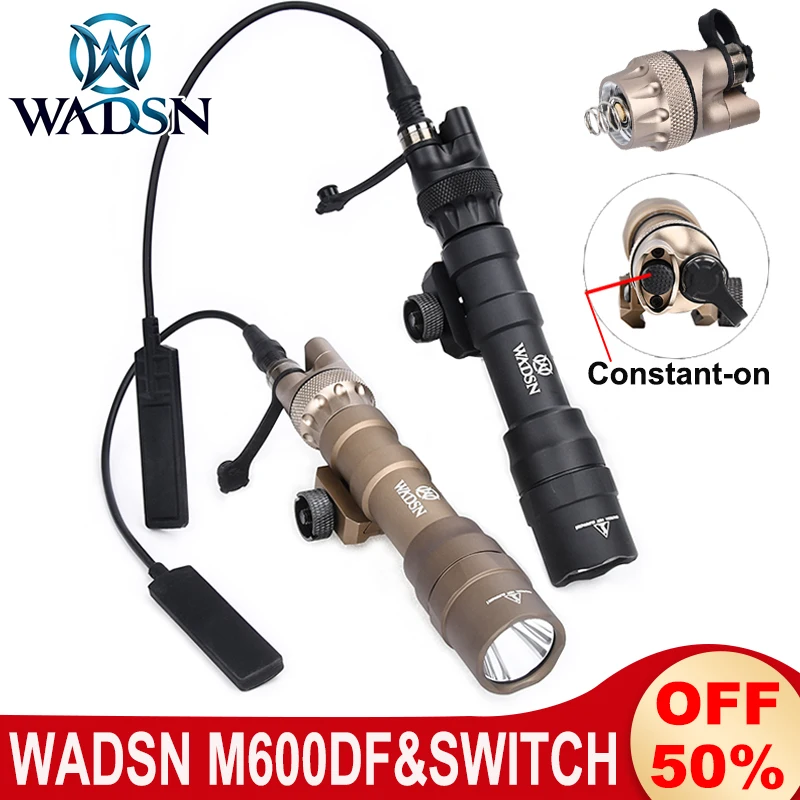 WADSN M600DF Linterna Táctica 1400 Lúmenes – Interruptor Metal