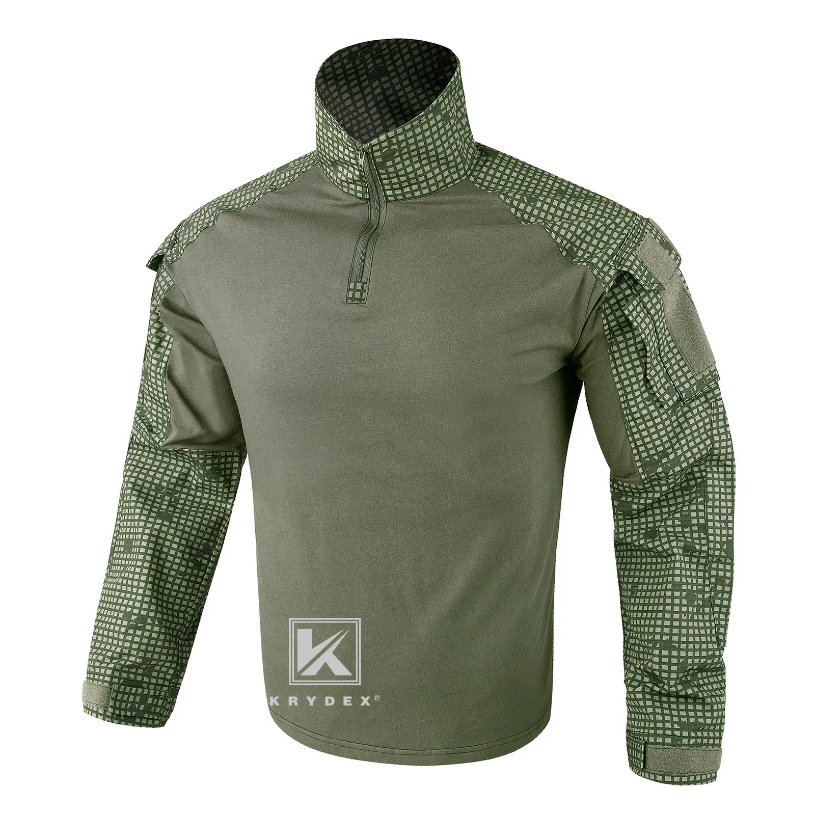KRYDEX-camisas de combate de camuflaje táctico, camisetas de asalto con rodilleras, camuflaje de tigre, camisa de caza al aire libre para hombres - imagen 2