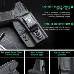 Funda Kydex IWB Glock 19 Sig P365 mano derecha con clip de cinturón