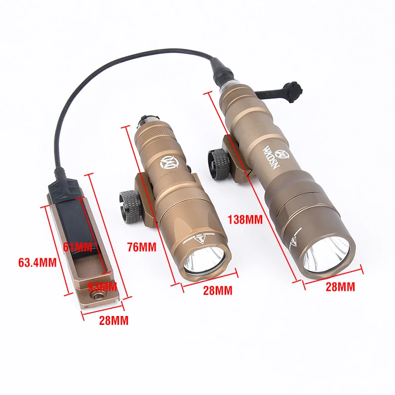 WADSN-linterna táctica Airsoft para caza, potente linterna M600DF de 1400 lúmenes, interruptor de presión de luz Scout, ranura de montaje, compatible con MLOK Keymod - imagen 2