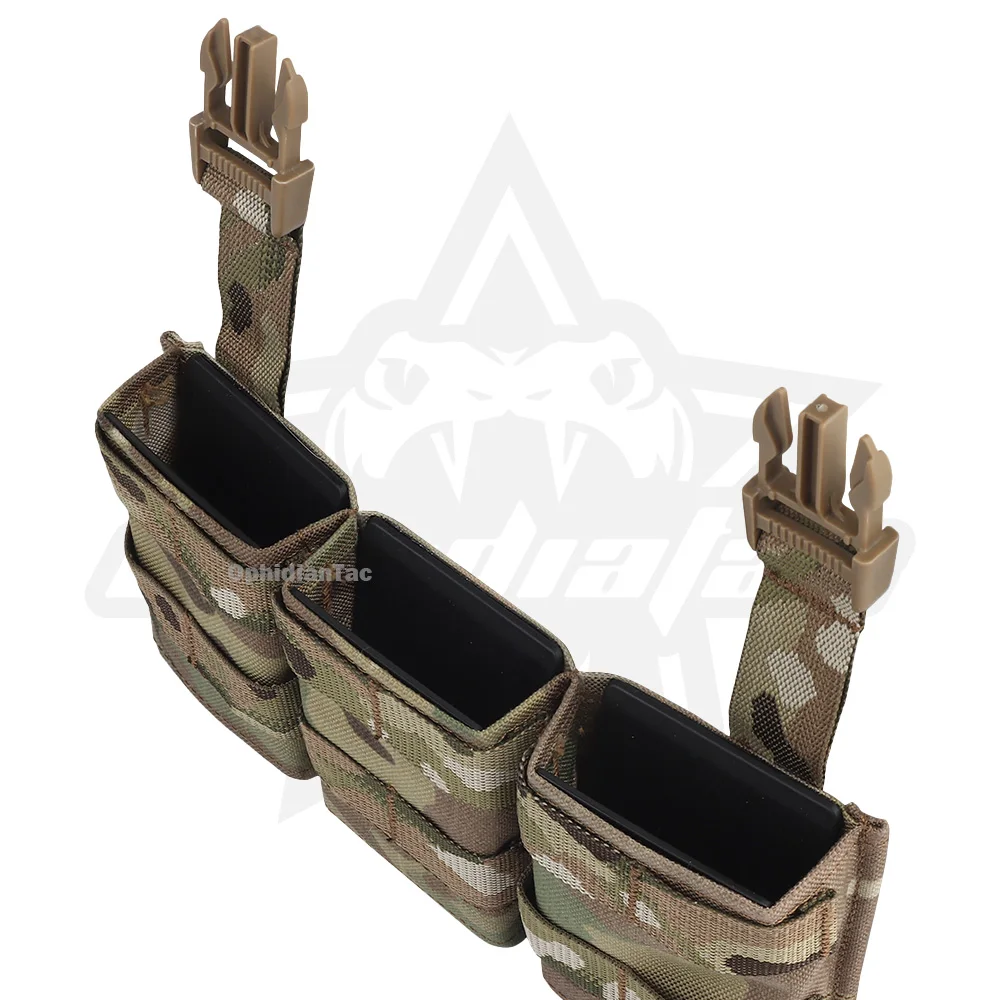 OPHIDIAN FAST 5,56, bolsa Triple para revistas, portador de placa media, Panel frontal M4 AR15, revistero, accesorios para chaleco Airsoft - imagen 4