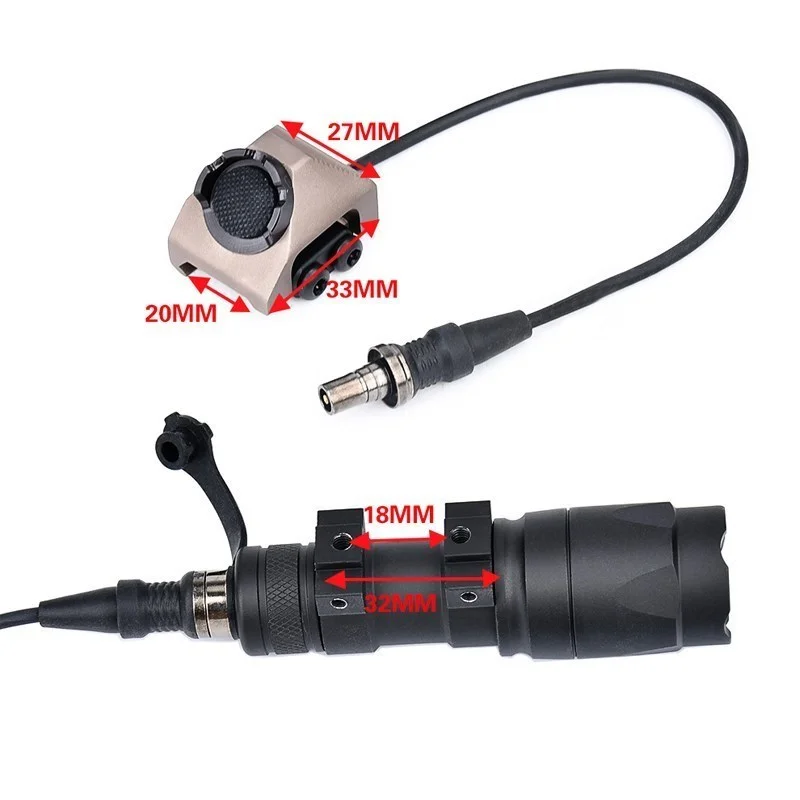 WADSN-linterna táctica M600 M600C M300 M300A, accesorio para arma Airsoft con botón caliente, interruptor remoto de presión, compatible con riel de 20mm - imagen 5