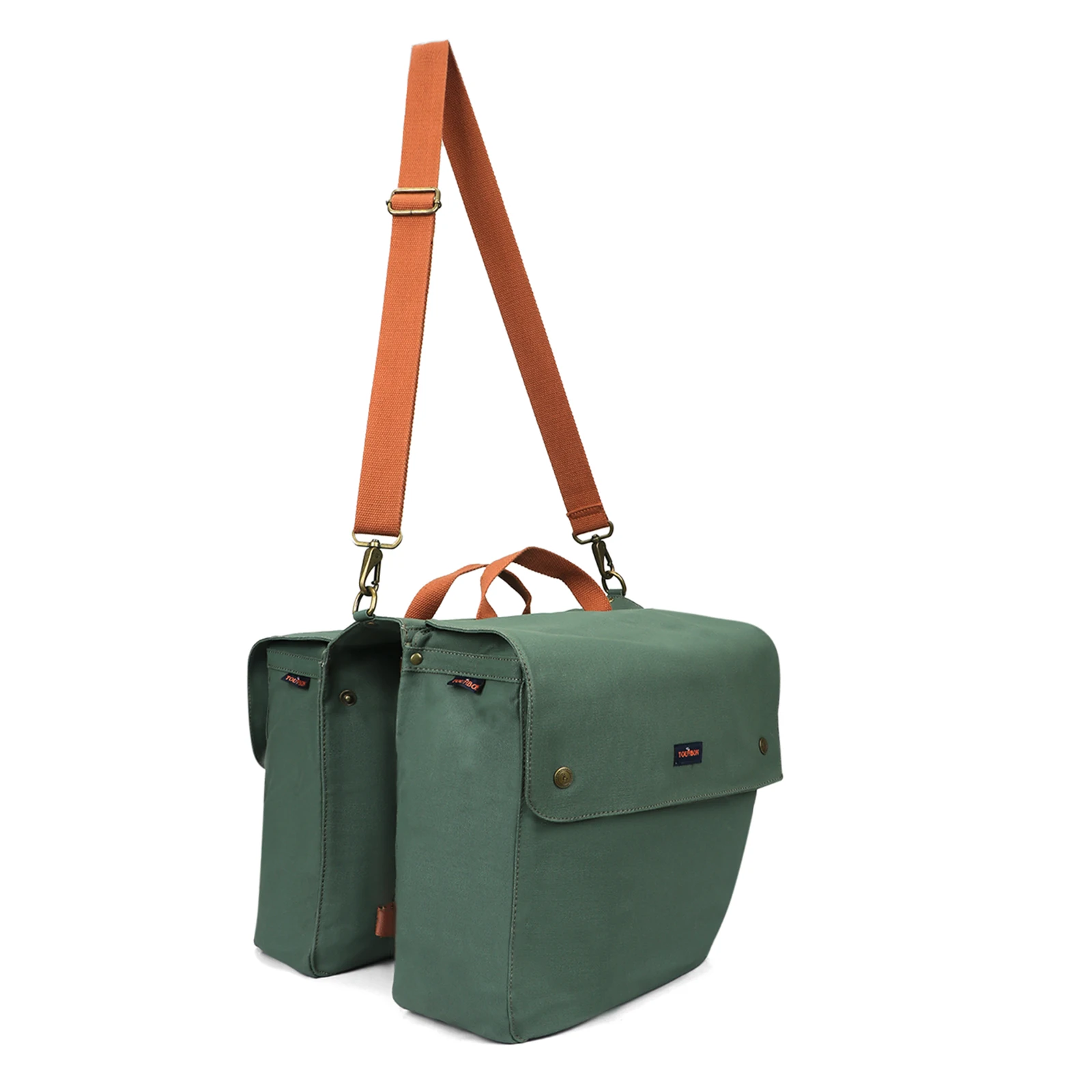 Tourbon-alforjas de bicicleta Vintage para asiento trasero, bolsas de sillín de bicicleta, equipaje de ciclismo, dos almacenamiento, lona de cera repelente al agua de 23L - imagen 4