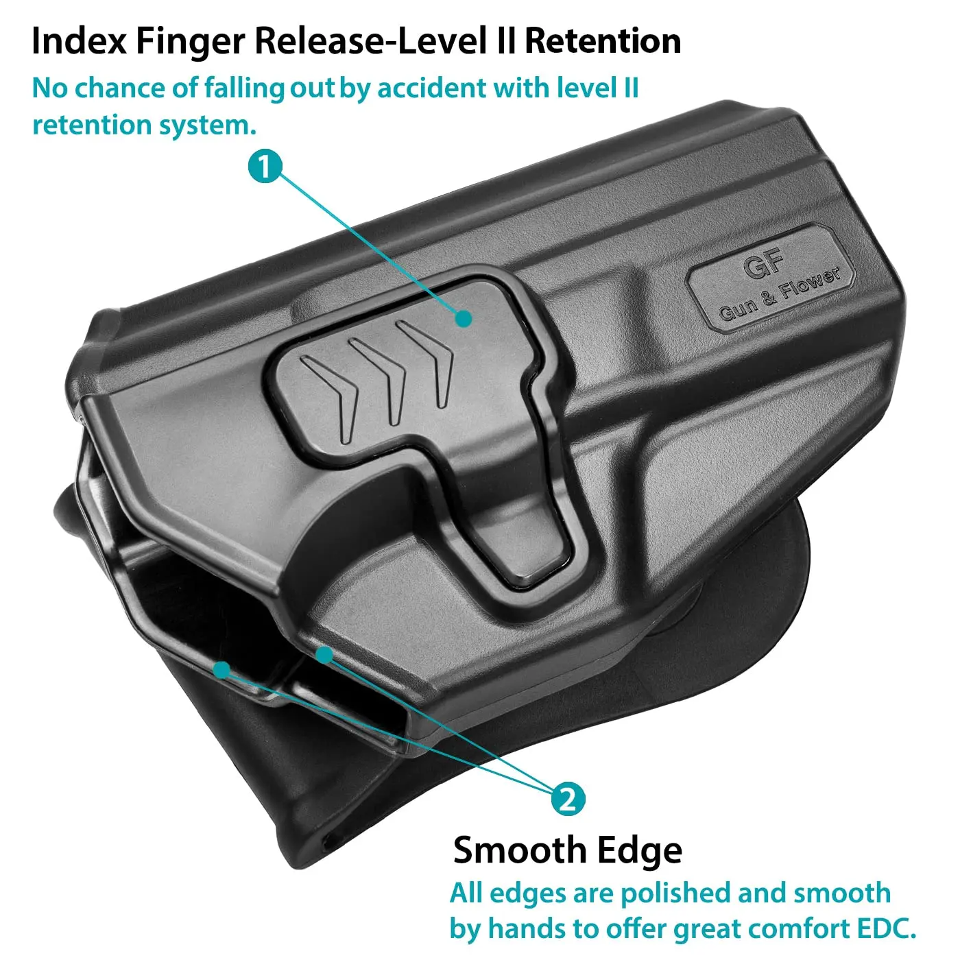 Compatible con Smith&Wesson M&P 9mm/.40 M2.0 3,6/4,0/4,25 pulgadas barril y S&W SD9VE/SD40VE''. funda OWB, mano derecha ajustable de 360 grados - imagen 3