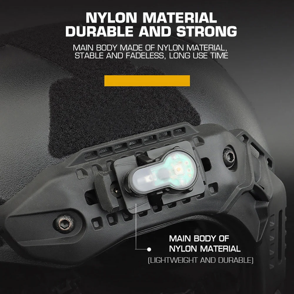 Luz de señal táctica Airsoft para casco, montaje en Riel, lámpara intermitente de seguridad para supervivencia al aire libre, accesorios de caza y Camping - imagen 3