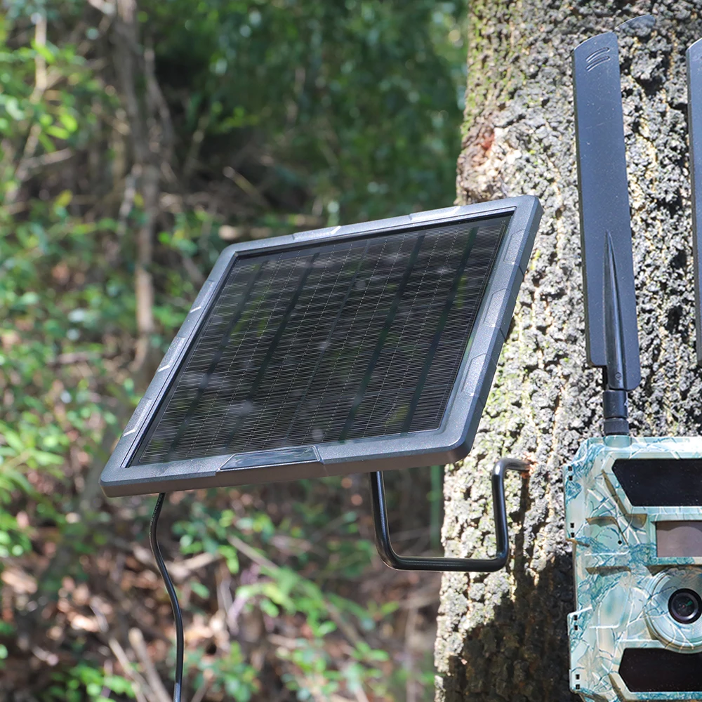 Panel solar para cámara Trail, kit de cargador de batería solar Batería incorporada de 7500 mA, salida USB-C de 12 V/6 V, para cámara de juego Trail - imagen 3