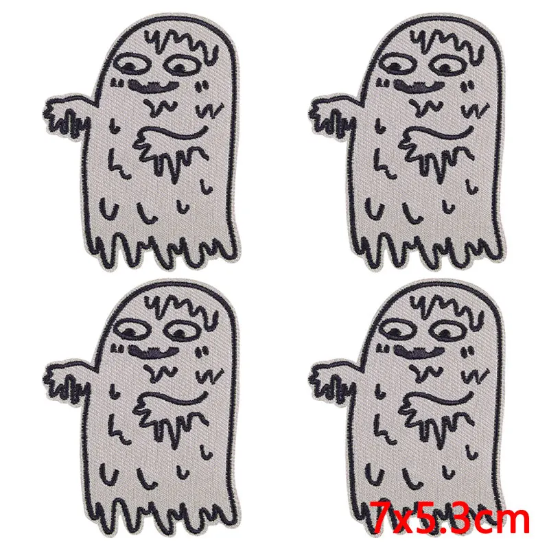 10 unids/lote de parches bordados de fantasmas divertidos para ropa, parche bordado de sombrero mágico de Halloween, parches para planchar para pegatinas de ropa - imagen 4