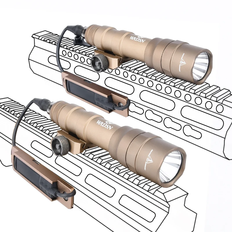 WADSN-linterna táctica Airsoft para caza, potente linterna M600DF de 1400 lúmenes, interruptor de presión de luz Scout, ranura de montaje, compatible con MLOK Keymod - imagen 3