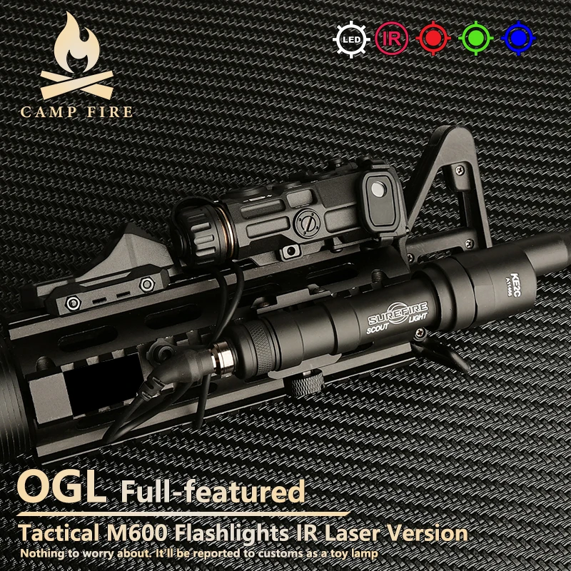 Tácticas Eotec OGL rojo verde azul IR láser Surefir M300C M600U linterna estroboscópica luz LED interruptor remoto Dual para arma de caza - imagen 2