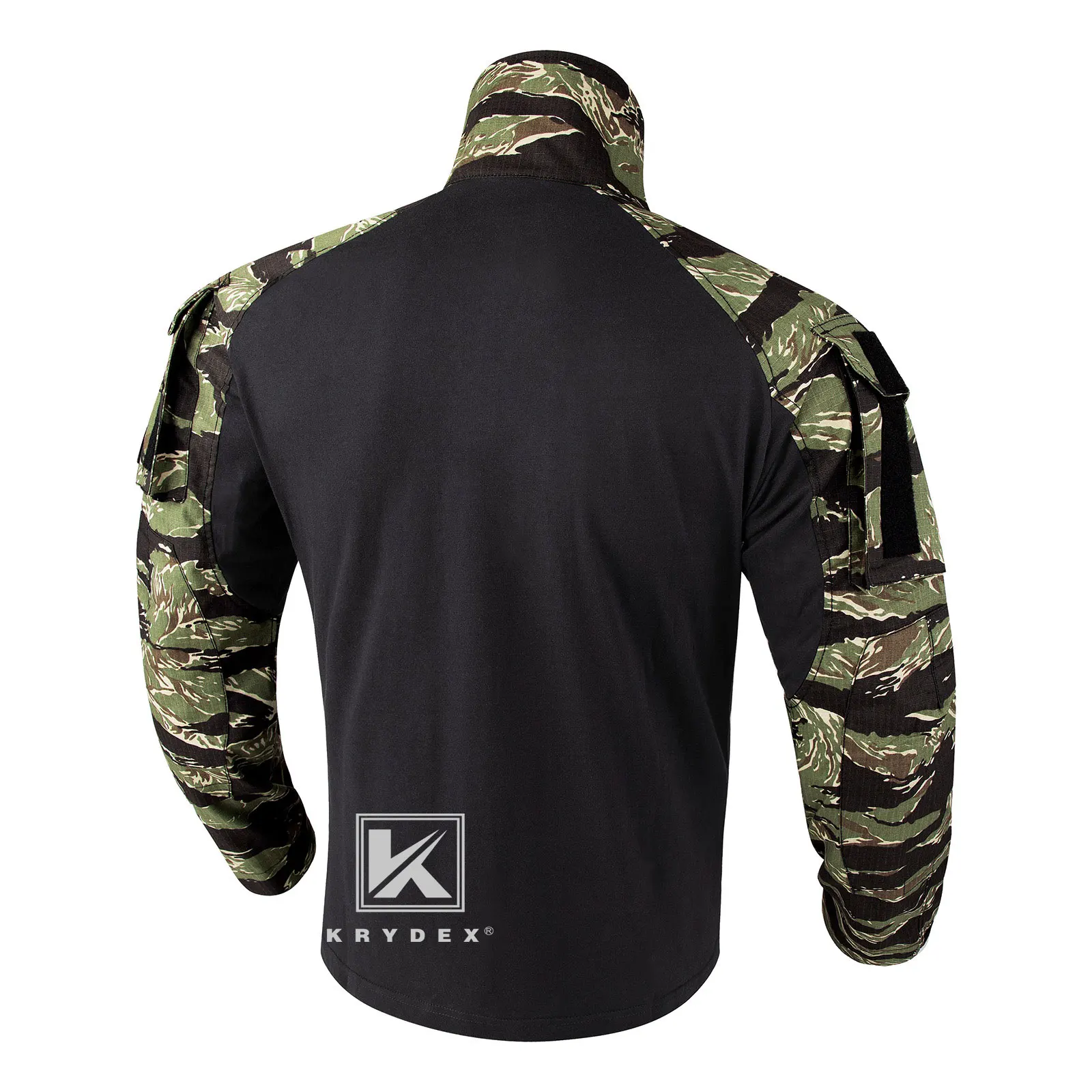 KRYDEX-camisas de combate de camuflaje táctico, camisetas de asalto con rodilleras, camuflaje de tigre, camisa de caza al aire libre para hombres - imagen 3