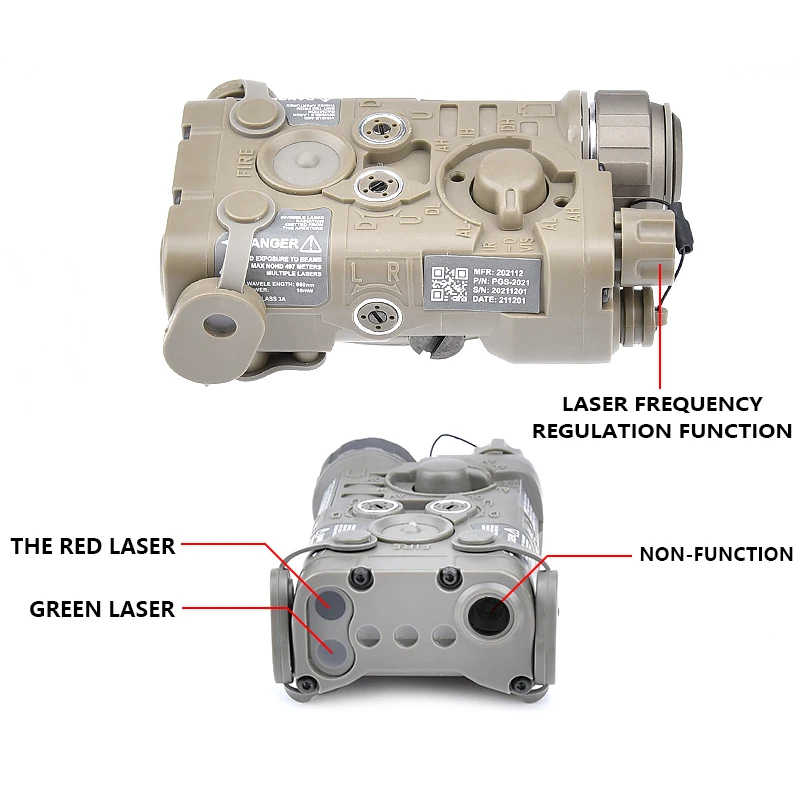 Interruptor de presión estroboscópico de luz blanca para arma de caza, accesorio táctico de nailon de plástico NGAL, punto verde, azul y rojo - imagen 5