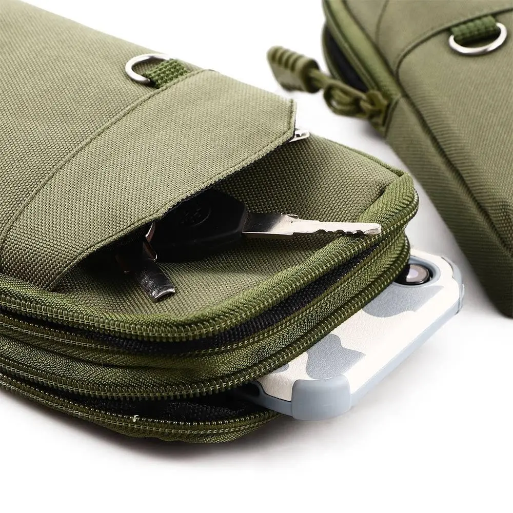 Bolsos para monedero para teléfono móvil, riñoneras de nailon para teléfono, bolsa individual de doble capa, accesorios para monedero Molle para acampar al aire libre para hombres - imagen 5