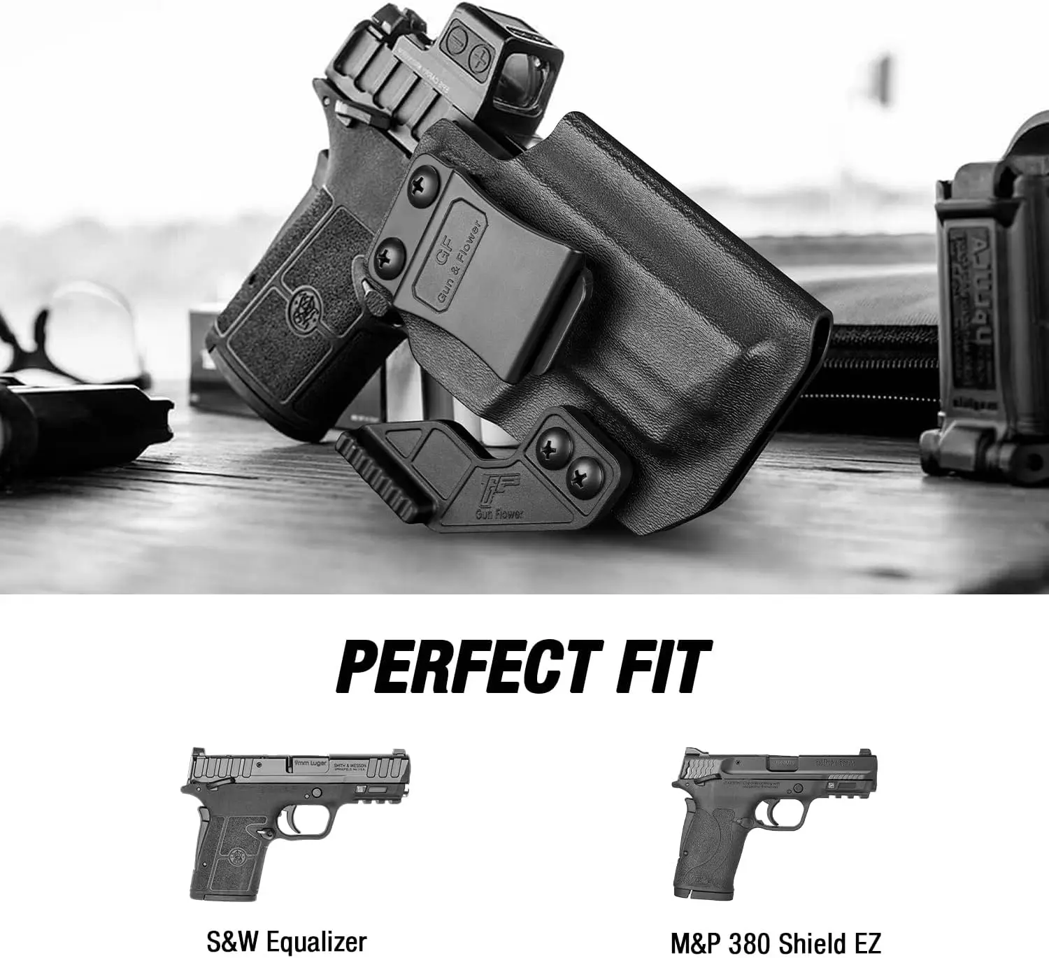 Para ecualizador S & W, funda derecha, también se ajusta a M & P 380 Shield EZ, corte óptico y garra, funda IWB Kydex, transporte oculto en la cintura interior - imagen 3