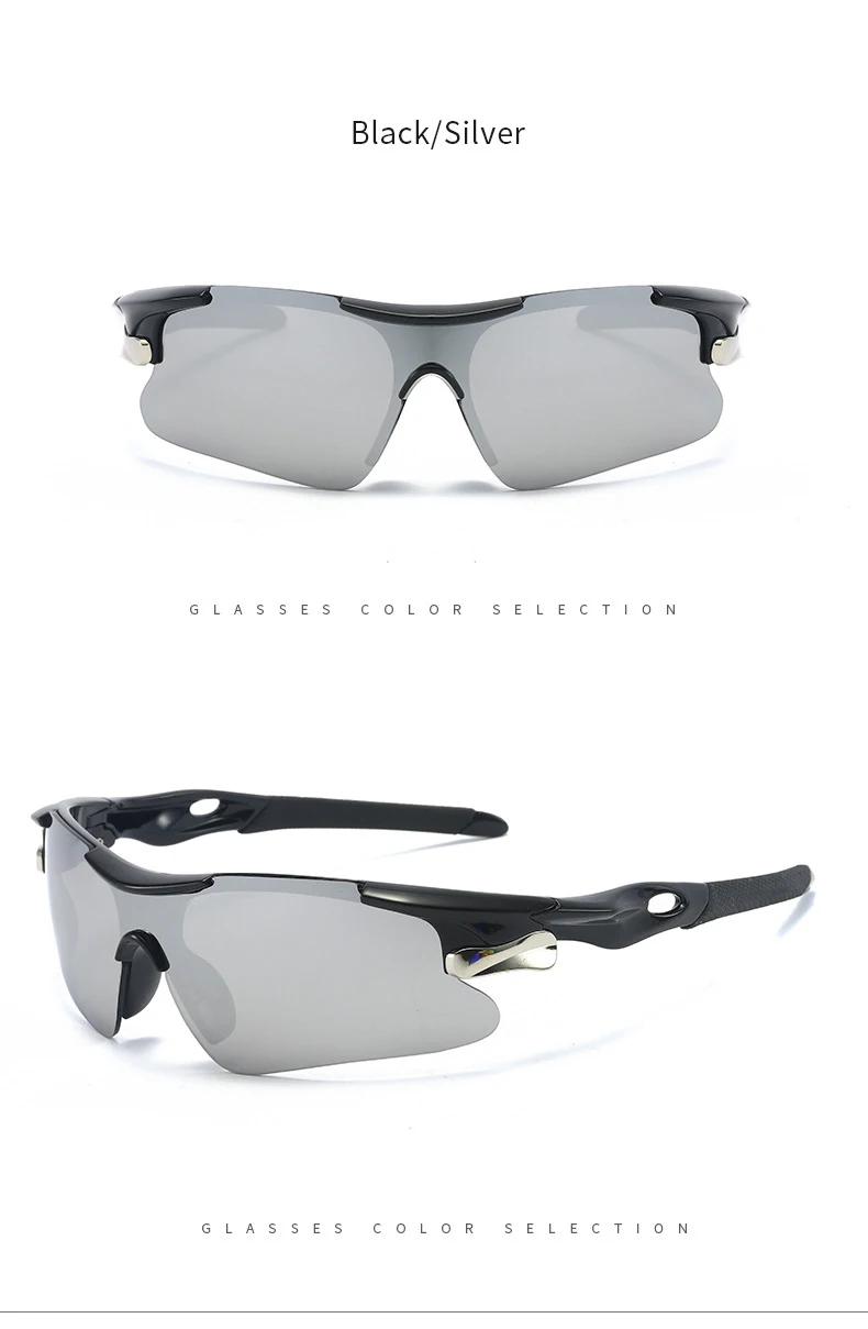 Un par de gafas de sol con un marco negro y lentes plateadas