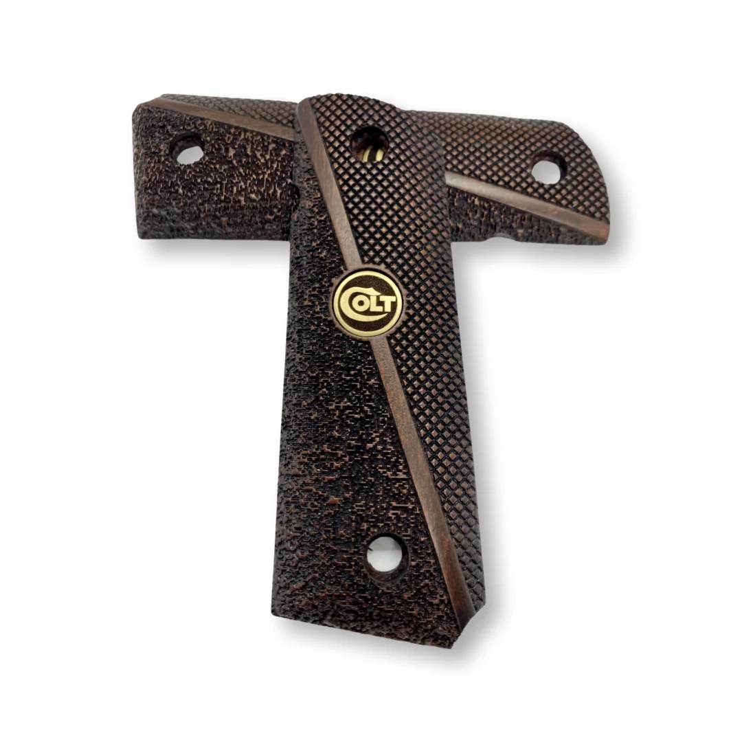 Colt printing 1911-mangos de incrustación de madera cortados con láser personalizados, accesorio para pistola de caza - imagen 3