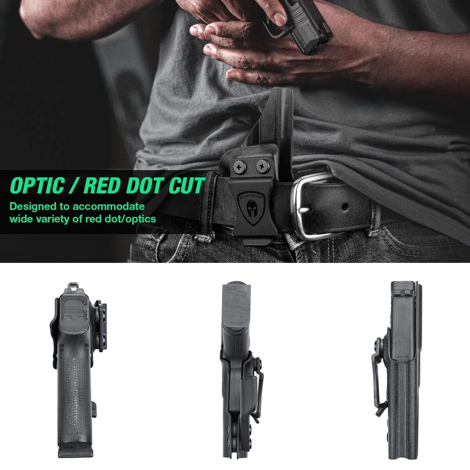 Sólo para Glcok 43/43X,G43X MOS,IWB Kydex Holster-Claw, vista Compatible, óptico, insertar sonido de clic, bolsa de pistola táctica, mano derecha - imagen 4