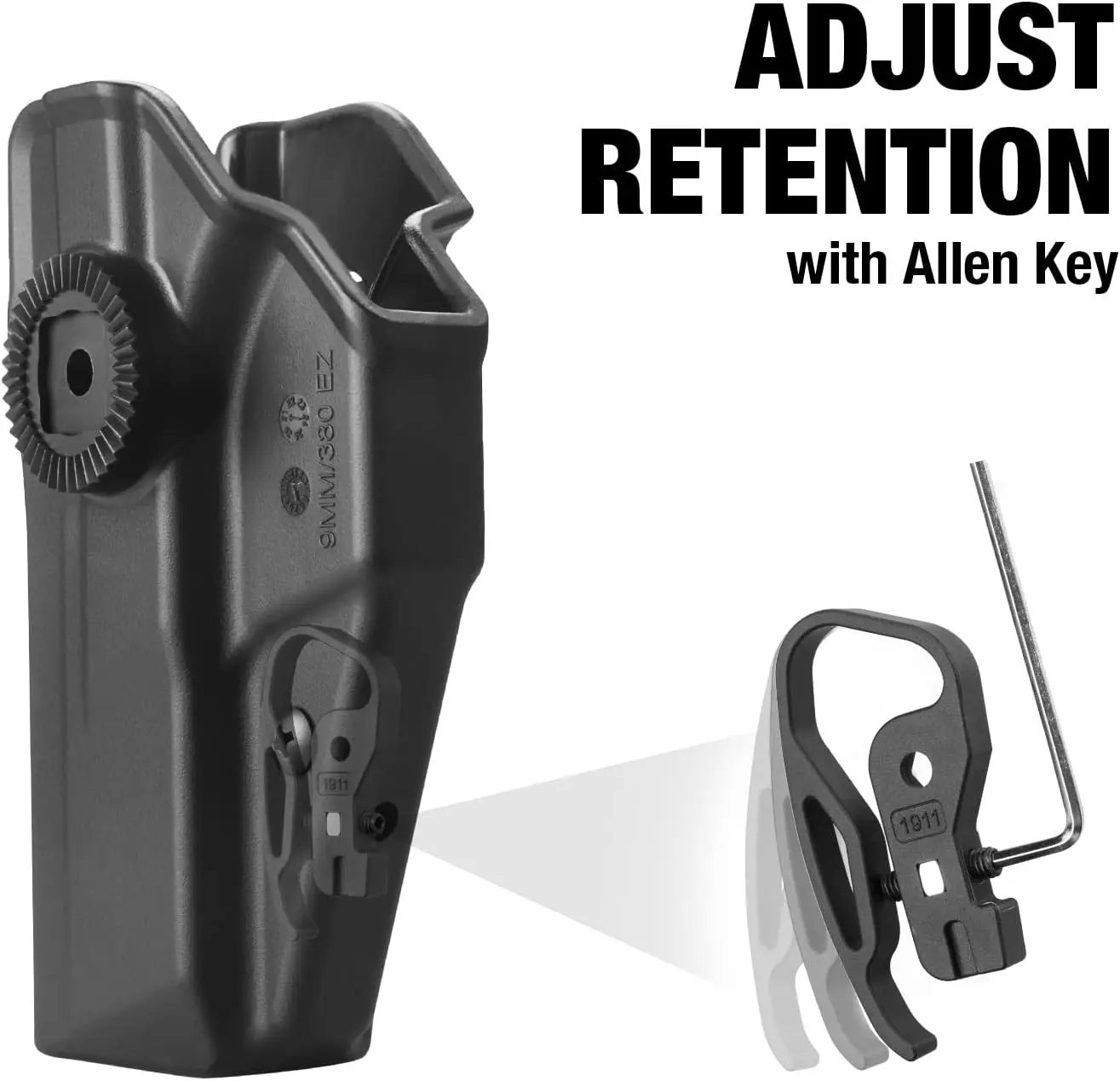 Solo se ajusta al escudo Smith&Wesson M&P de 9 mm EZ /380, protector no apto, funda OWB, retención de nivel II con liberación del dedo índice, mano derecha - imagen 4