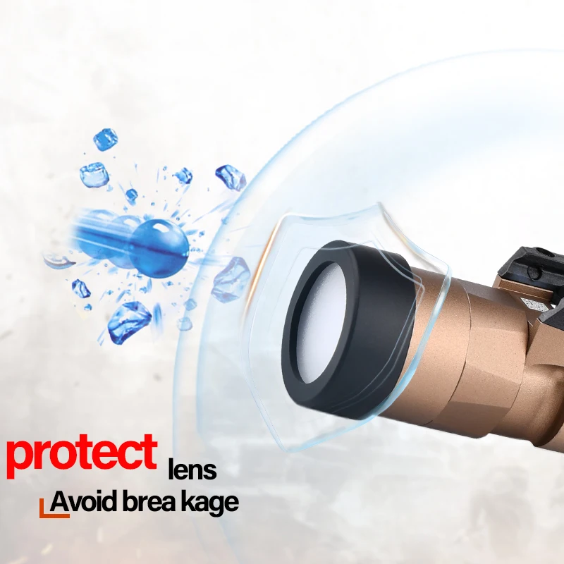 Protector táctico airsoft M300 M600 X300 X400, luz de caza, cubierta para linterna LED, protector de lente personalizado, 25,4mm, 26mm, 28mm y 30mm - imagen 5