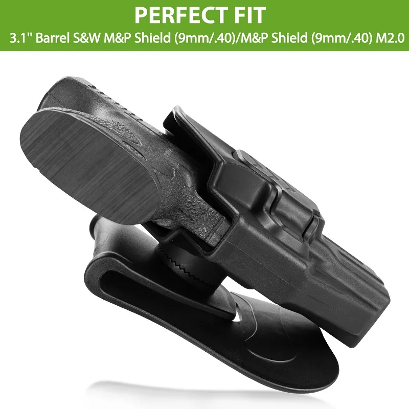 Para S & W M & P Sheild funda táctica de polímero OWB, funda de paleta mate nivel 2 bolsa de soporte negra pistola y flor de mano derecha - imagen 4
