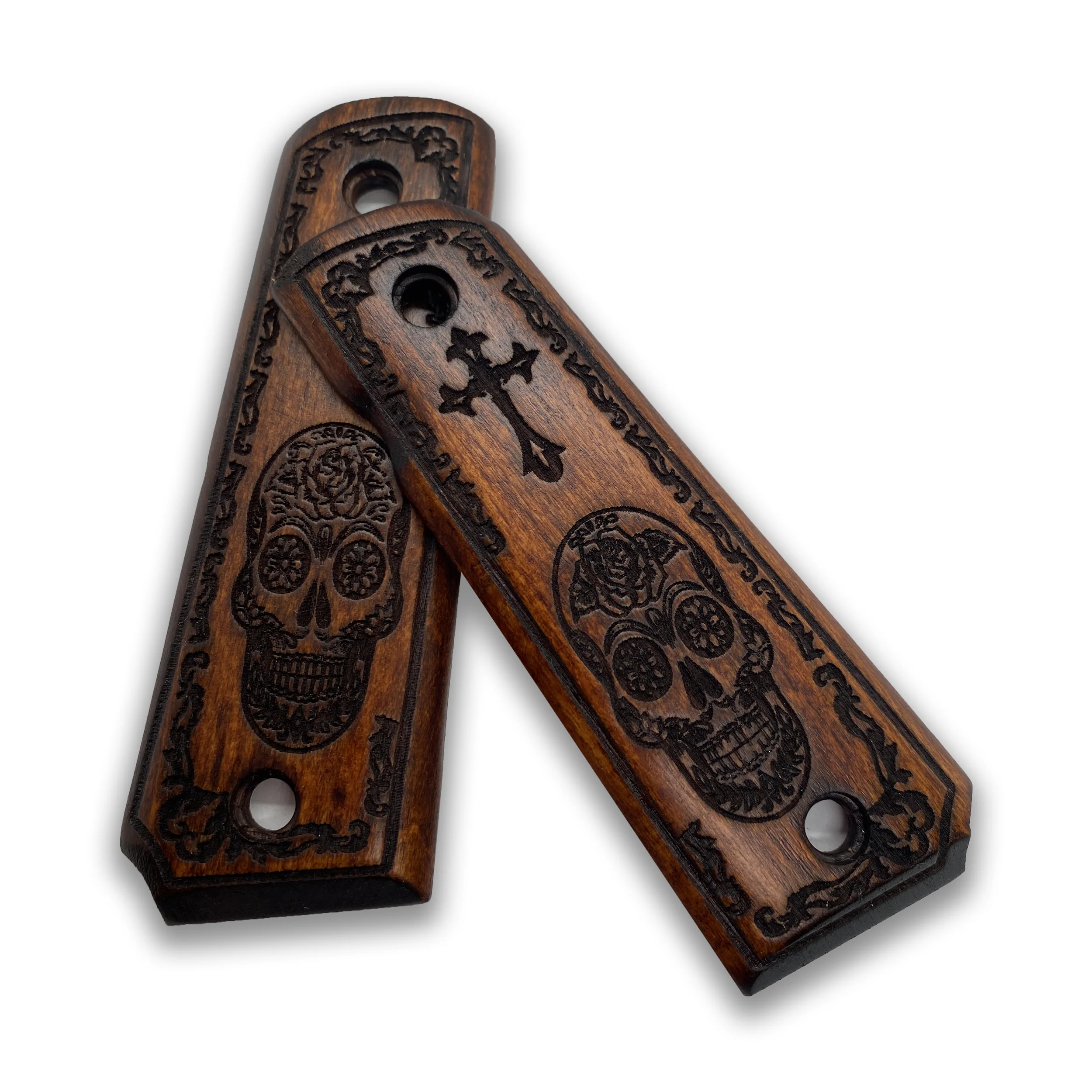 Colt printing 1911-mangos de incrustación de madera cortados con láser personalizados, accesorio para pistola de caza - imagen 2