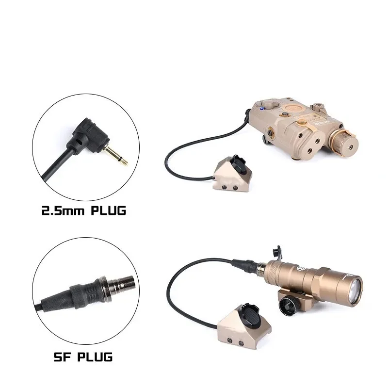 WADSN-interruptor táctico de presión de botón caliente para linterna, accesorios de arma de riel Picatinny, PEQ-15, M600, M300, Airsoft Scout - imagen 4