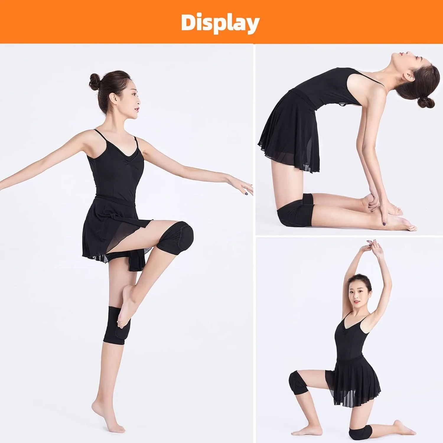 Rodilleras de compresión deportivas, Protector elástico de rodilla, rodillera de esponja gruesa, soporte para entrenamiento de baile, 2 uds. - imagen 4