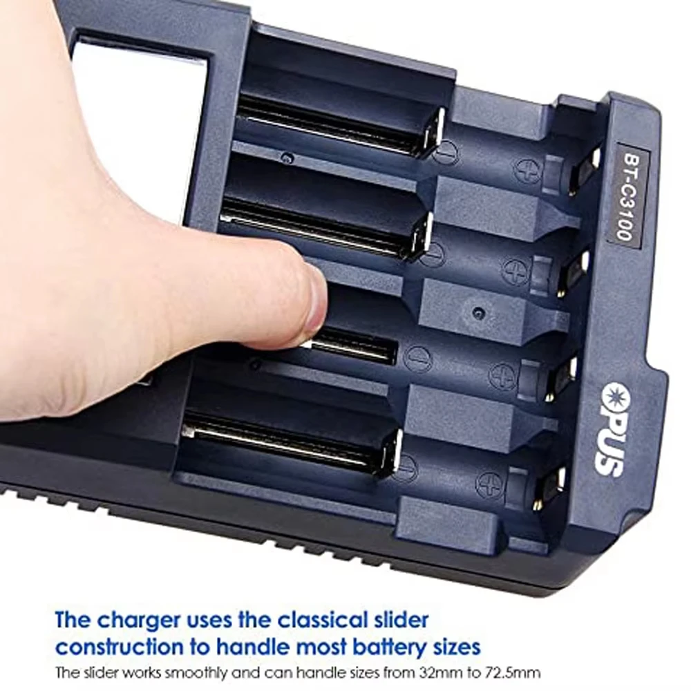 OPUS BT-C3100 V2.2 Universal cuatro ranuras reposición de pantalla LCD cargador de batería inteligente recargable accesorios y piezas nuevo - imagen 4