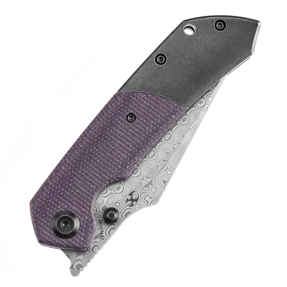 Cuchillo plegable Kansept Fenrir, hoja Damasco, micarta violeta - imagen 5