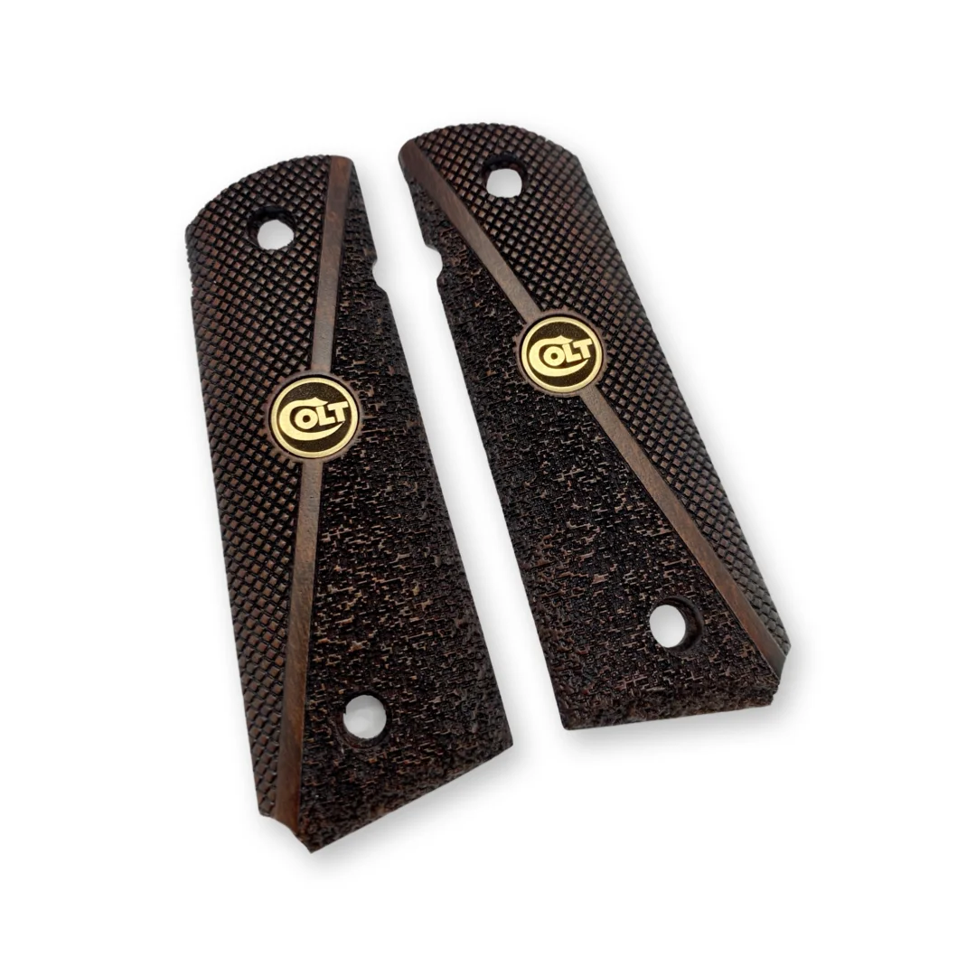 Colt printing 1911-mangos de incrustación de madera cortados con láser personalizados, accesorio para pistola de caza - imagen 2