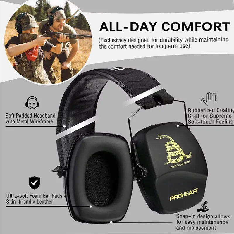 ZOHAN caza y tiro, auriculares con cancelación de ruido para exteriores, protección auditiva, protección auditiva, orejeras con cancelación de ruido - imagen 3