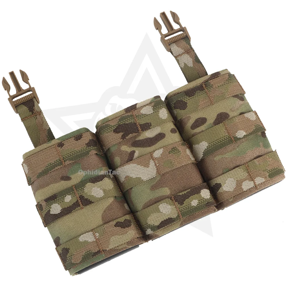 OPHIDIAN FAST 5,56, bolsa Triple para revistas, portador de placa larga, Panel frontal M4 AR15, revistero, accesorios para chaleco Airsoft - imagen 2