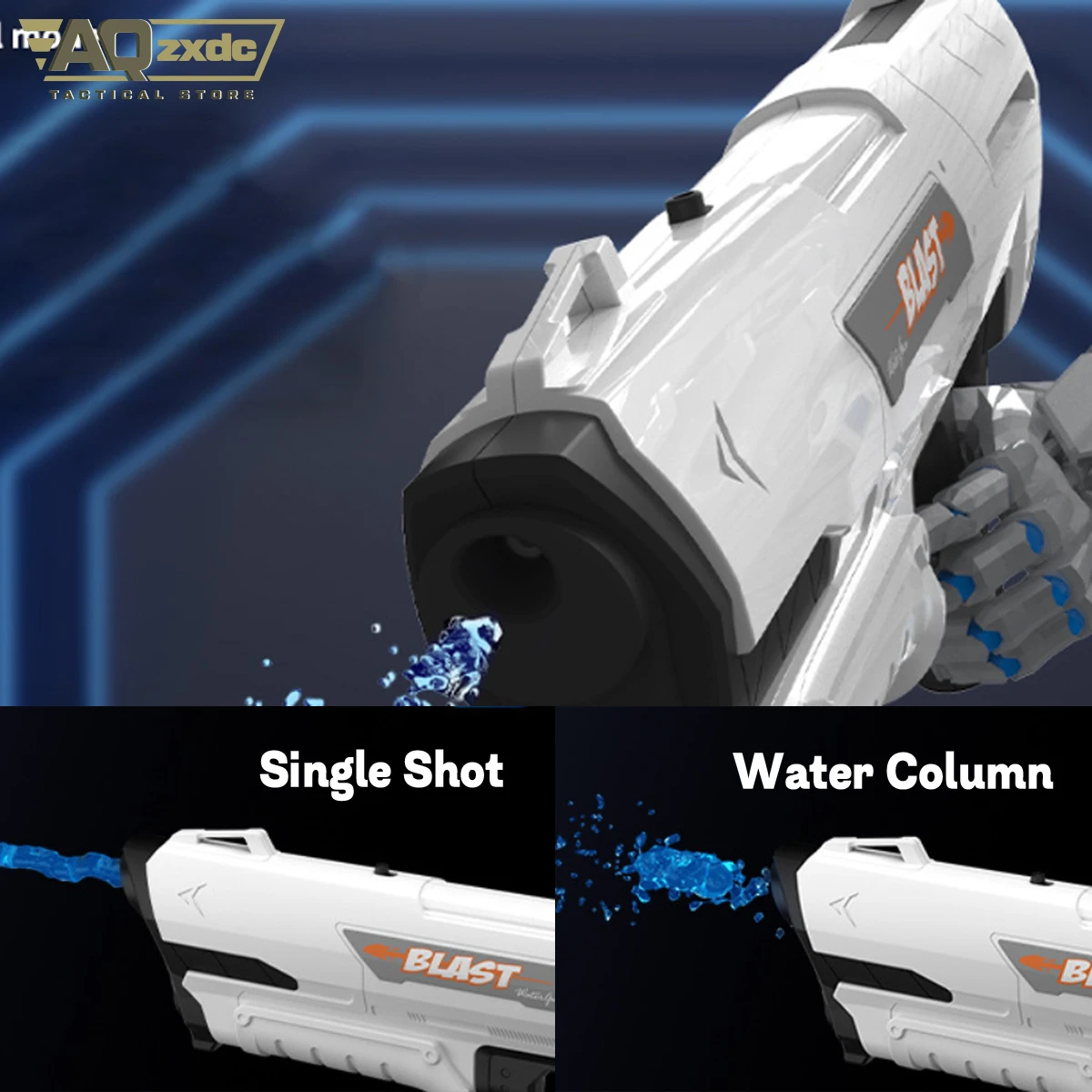 Una imagen generada por computadora de un arma de agua disparando