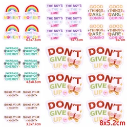 10 unids/lote de parches bordados con letras de dibujos animados, parches para planchar para ropa, parches bordados para escribir, apliques para ropa Diy