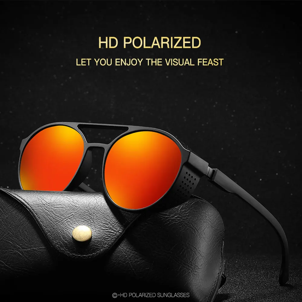 JSJM 2022 nuevas gafas de sol polarizadas de moda para hombre, gafas de sol de marca de lujo de diseñador redondas clásicas para conducir, gafas de sol para pescar UV400 - imagen 2