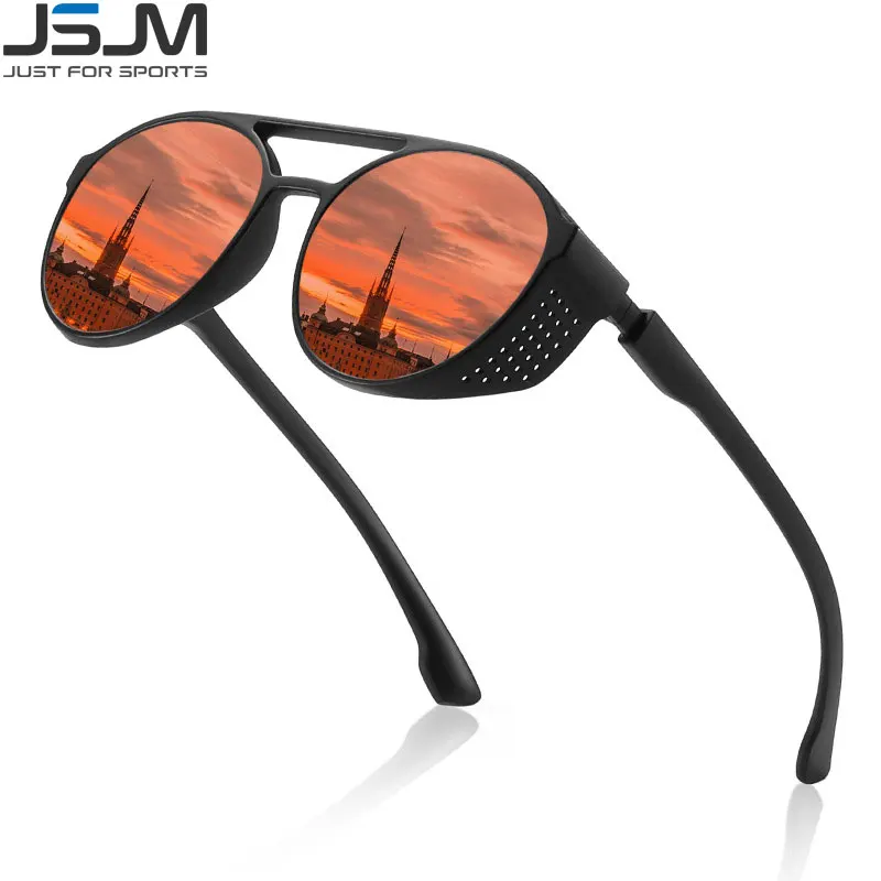 JSJM 2022 nuevas gafas de sol polarizadas de moda para hombre, gafas de sol de marca de lujo de diseñador redondas clásicas para conducir, gafas de sol para pescar UV400 - imagen 3