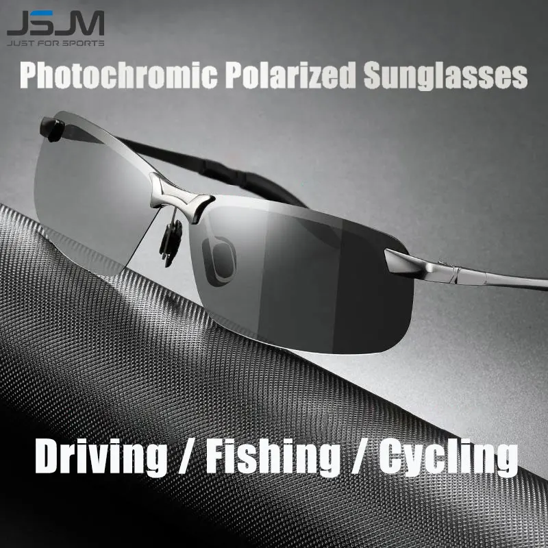 JSJM-Gafas de sol clásicas fotocromáticas para hombre, lentes polarizadas de pesca, camaleón, visión nocturna, conducción, UV400 - imagen 4