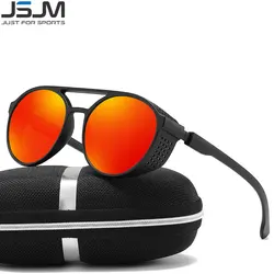 Gafas de sol polarizadas JSJM redondas masculinas UV400 conducción